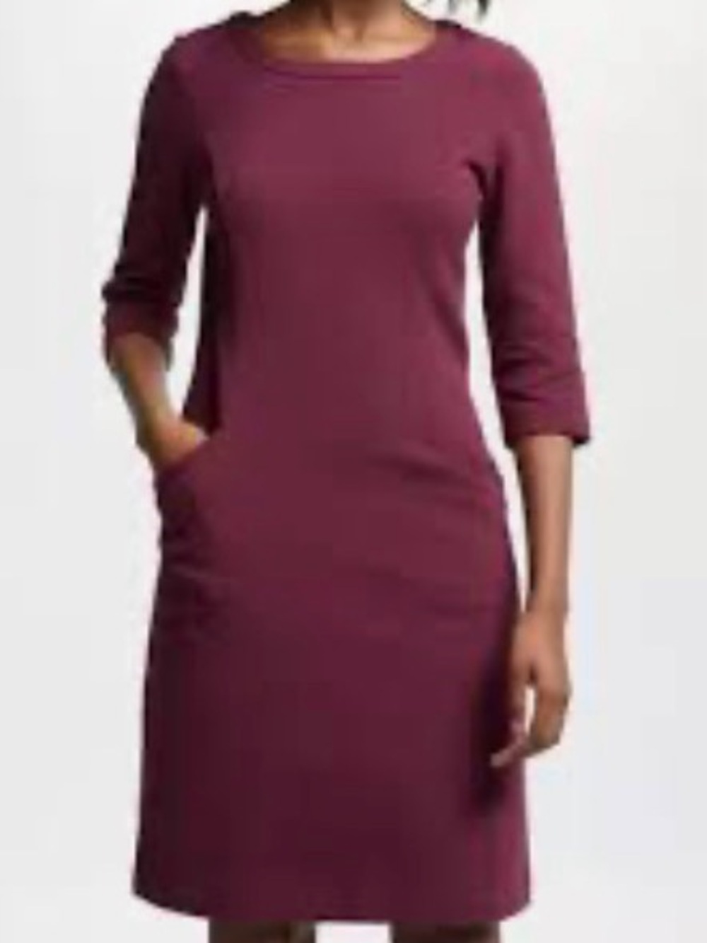 Boden Red Sheath Dress with 3/4 Raglan Sleeves